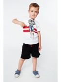 Jungen-T-Shirt mit Aufdruck, weiß NDZ4461 – Online-Shop – Boutique